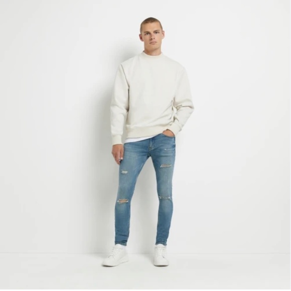 NWT River Island Ollie Spray On Skinny Stretch Distressed Jeans - Picture 1 of 11